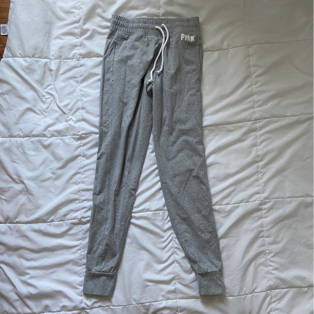 PINK gray jogger sweatpants